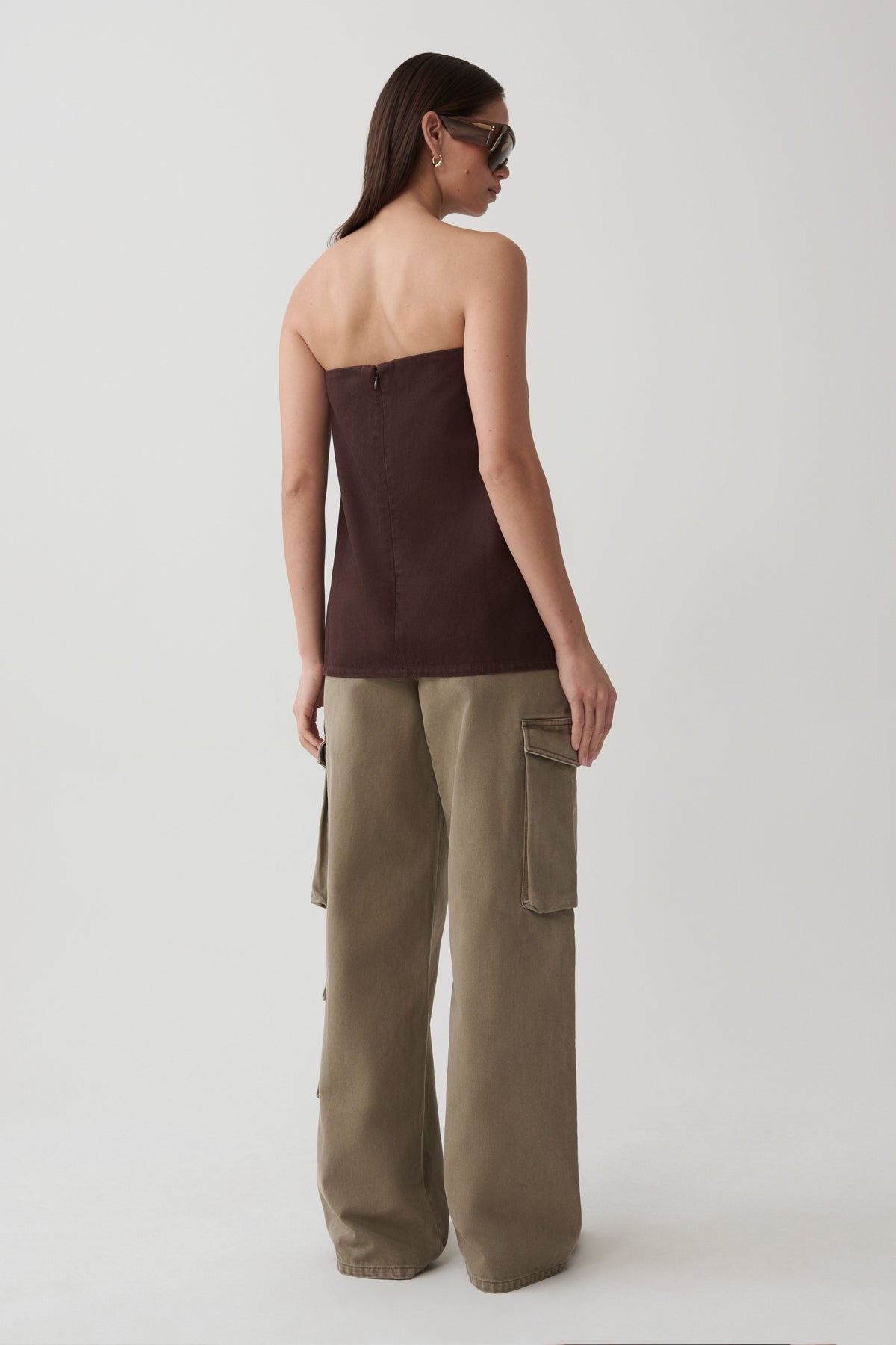 Shanice Twill Denim Cargo Pants - Washed Olive