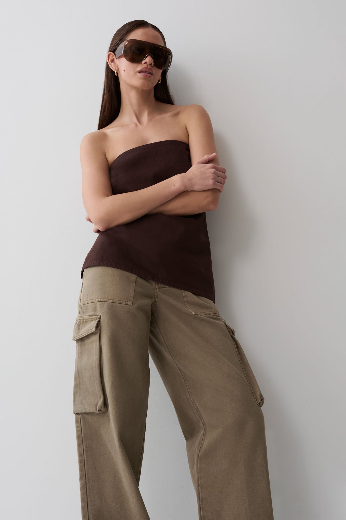 Shanice Twill Denim Cargo Pants - Washed Olive #4