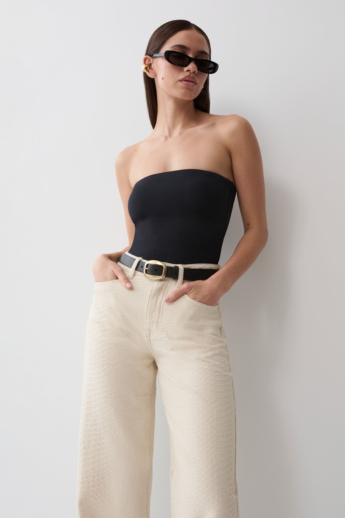 Bronte Straight Leg Denim Jeans - Neutral Snake #4