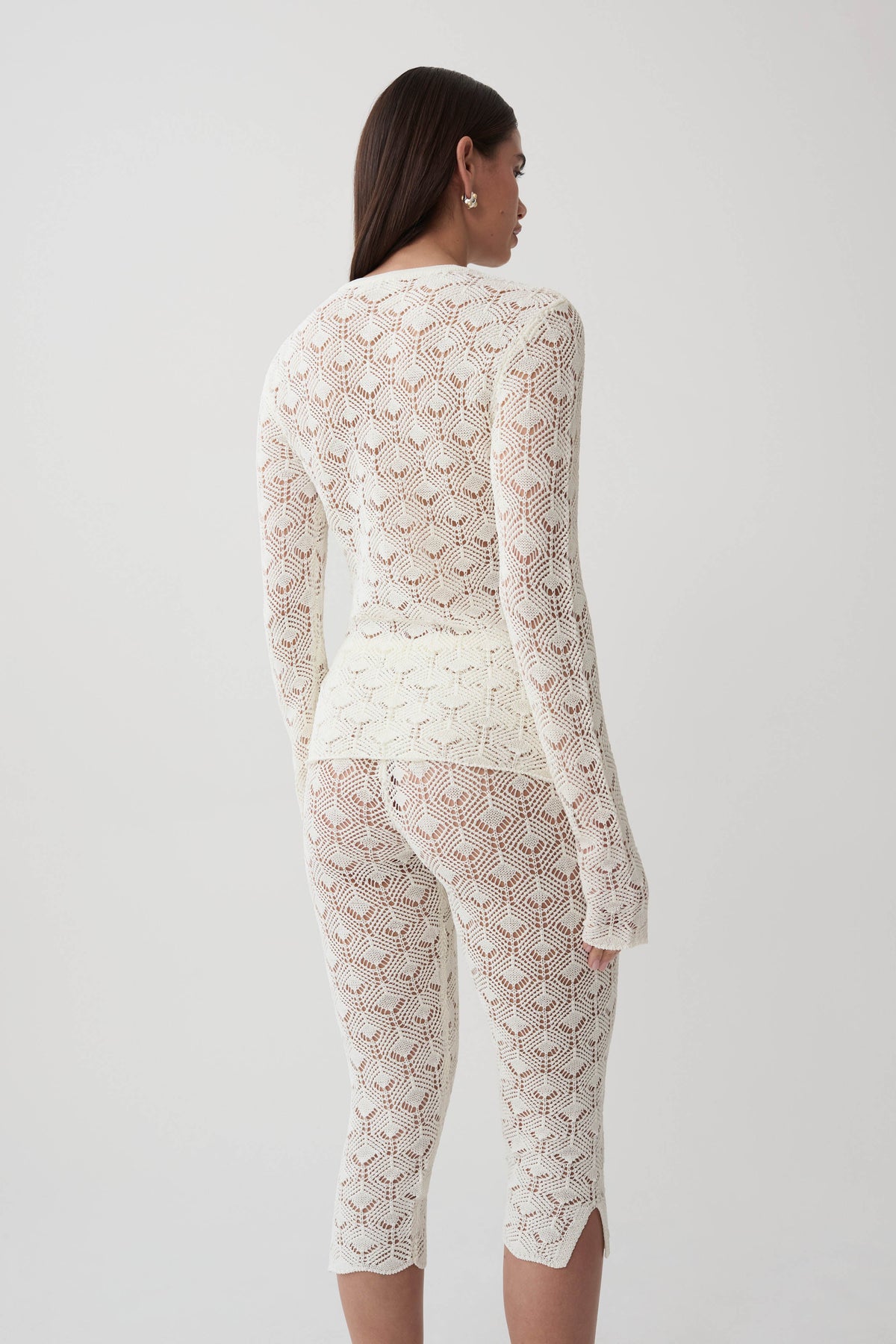 Nikiki Crochet Knit Capri Pants - Ivory #2