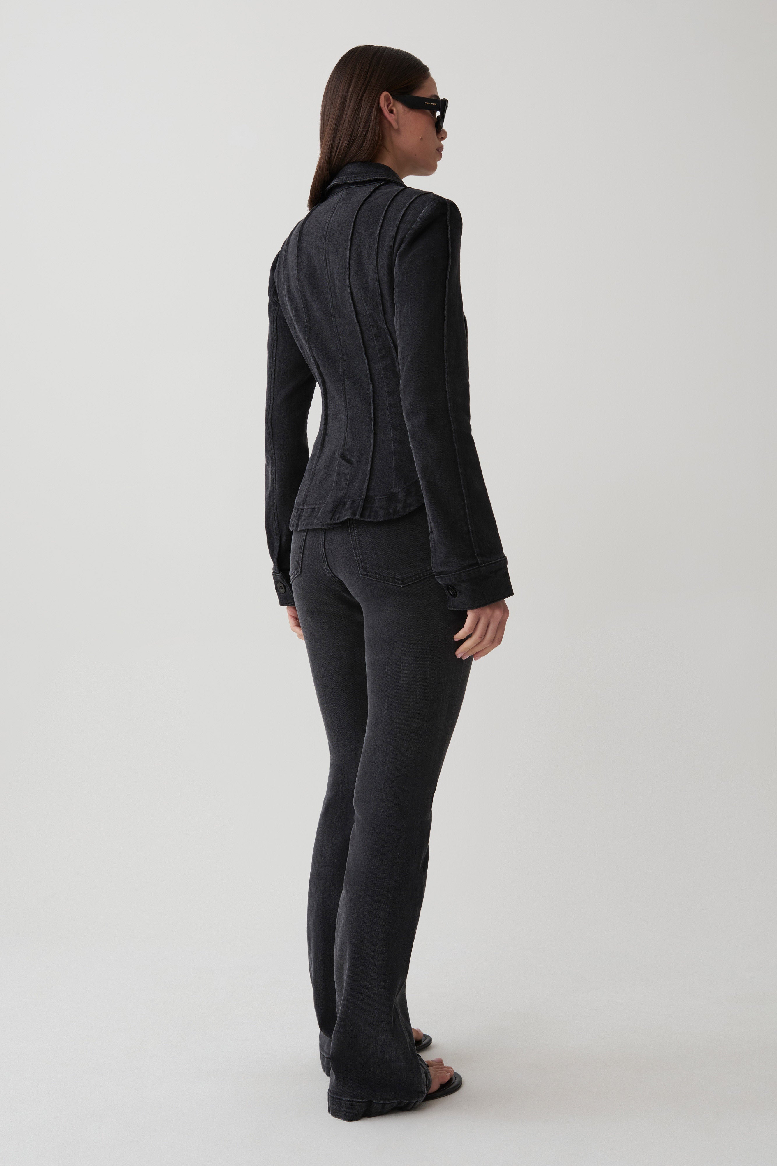 Katerinna Flare Denim Jeans - Washed Black | MESHKI US