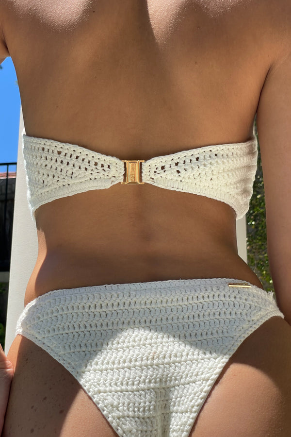 Noreen Rose Crochet Bikini Top - Ivory