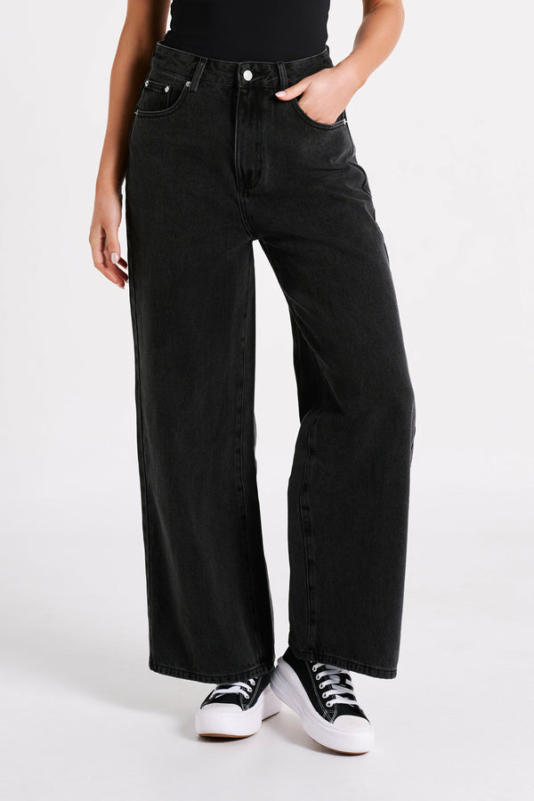 Black oversized jeans Clearance