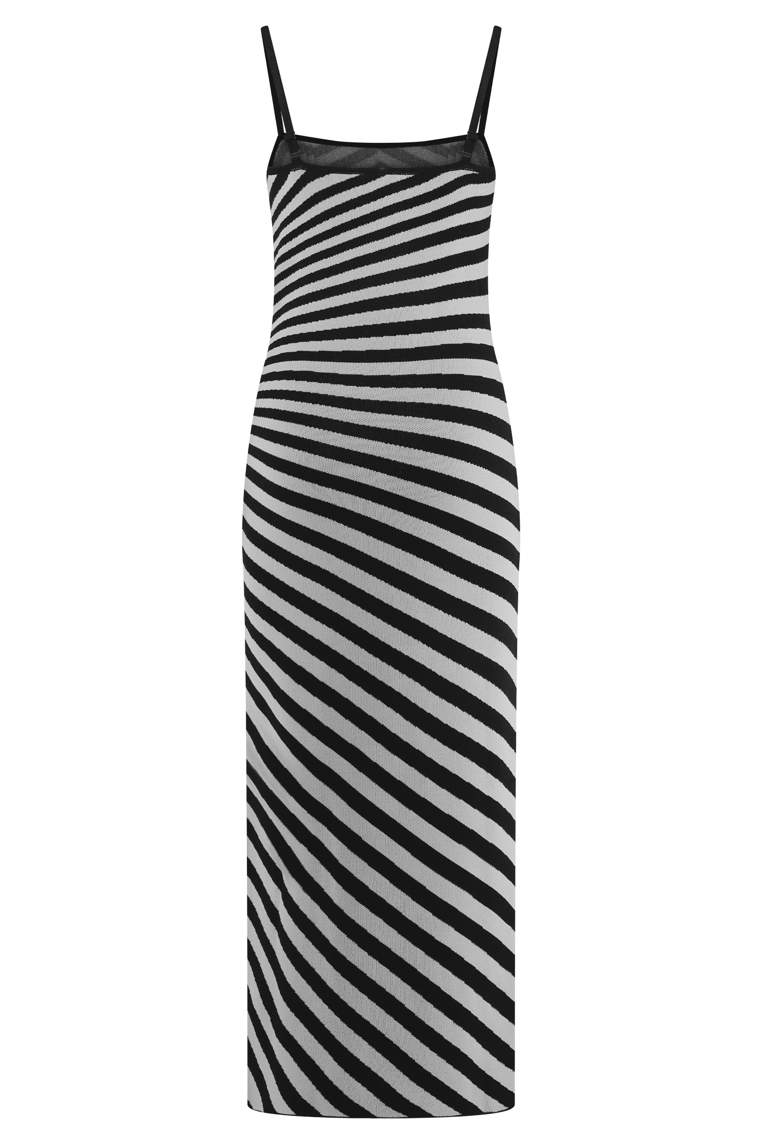 white black striped dress Raven Knit Midi / Black/White | MESHKI getaway_sale Unlined for a breathable Scallop Hem Plaid A Size:EU 43