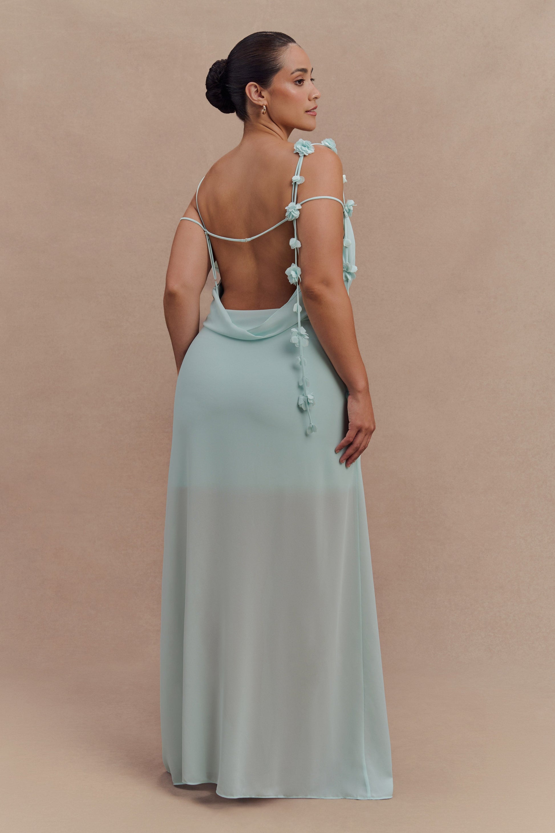 Rosalie Floral Chiffon Maxi Dress / Lagoon | MESHKI | S Rosalie Floral Chiffon Maxi Dress / Lagoon | MESHKI | S