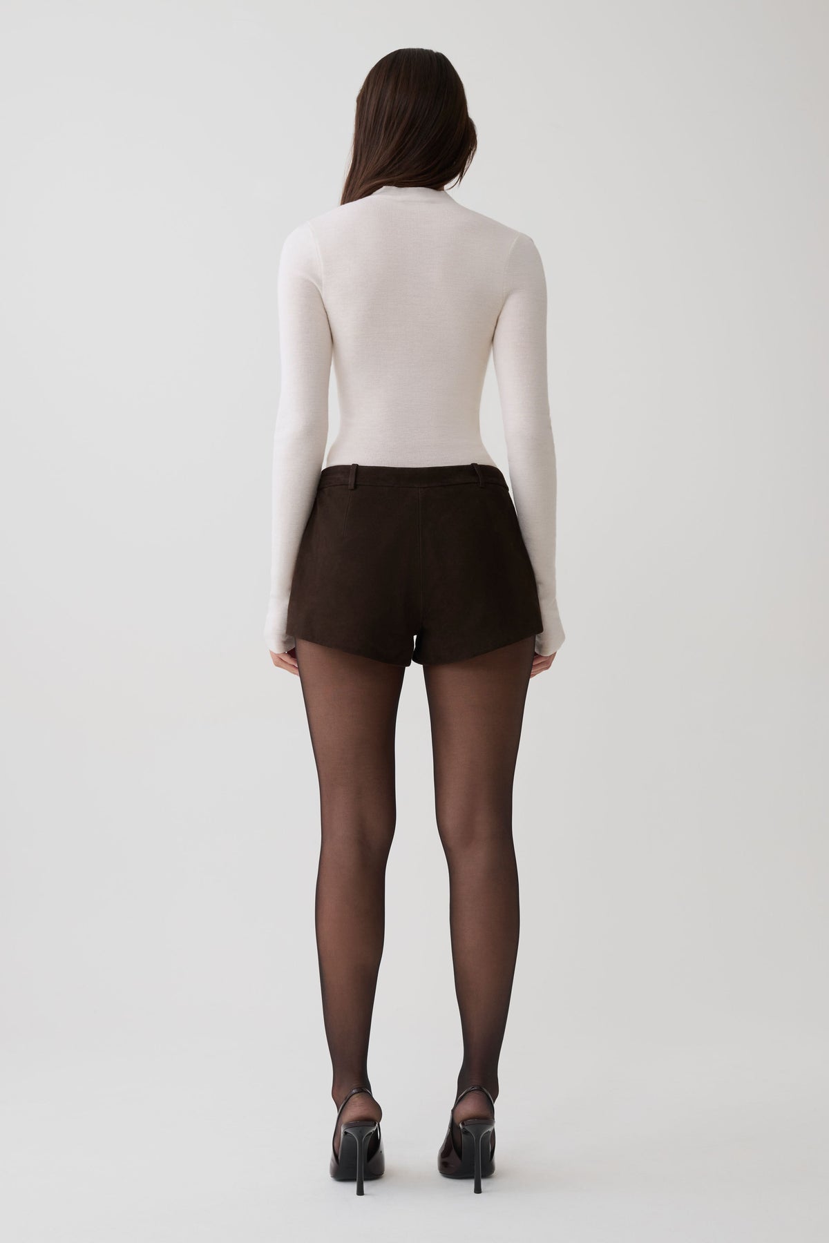 Nicky Suede Micro Shorts - Dark Chocolate