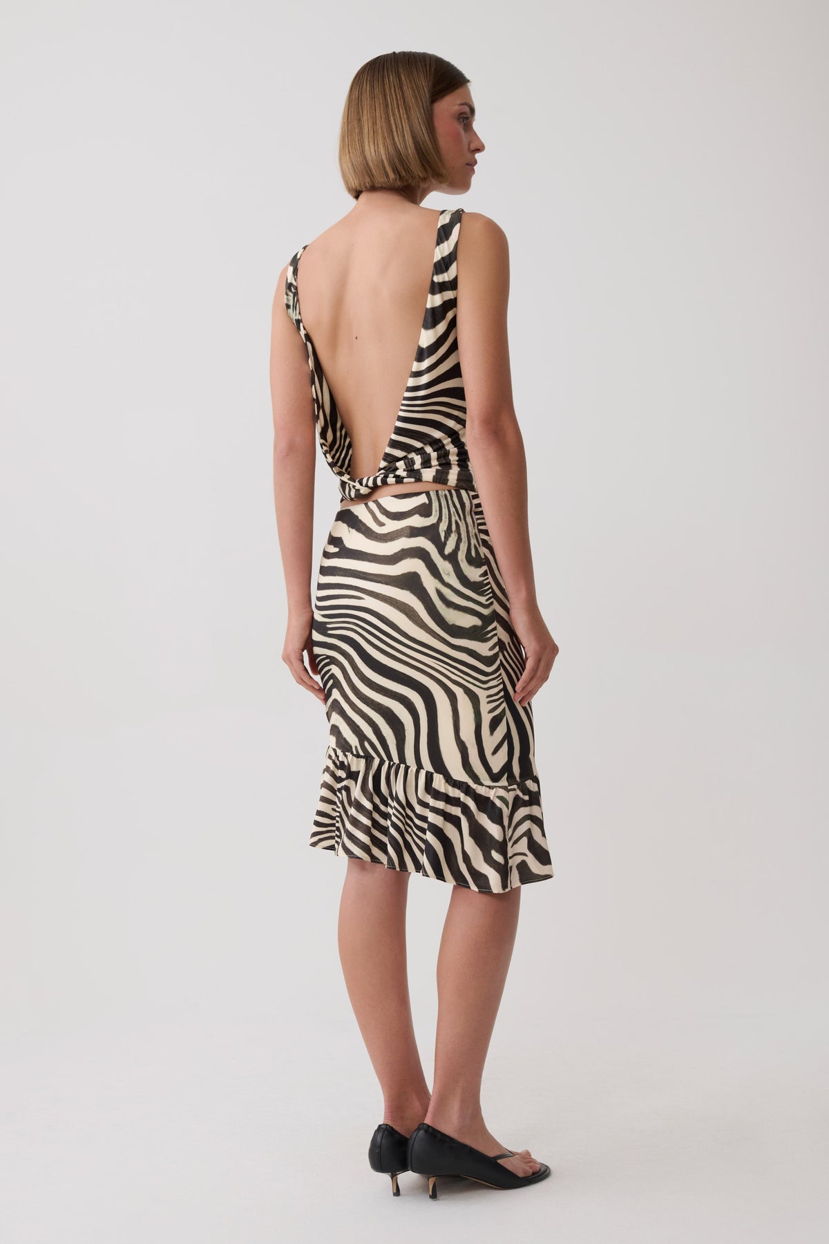 Polina Zebra Printed Midi Skirt - Zebra Print #2