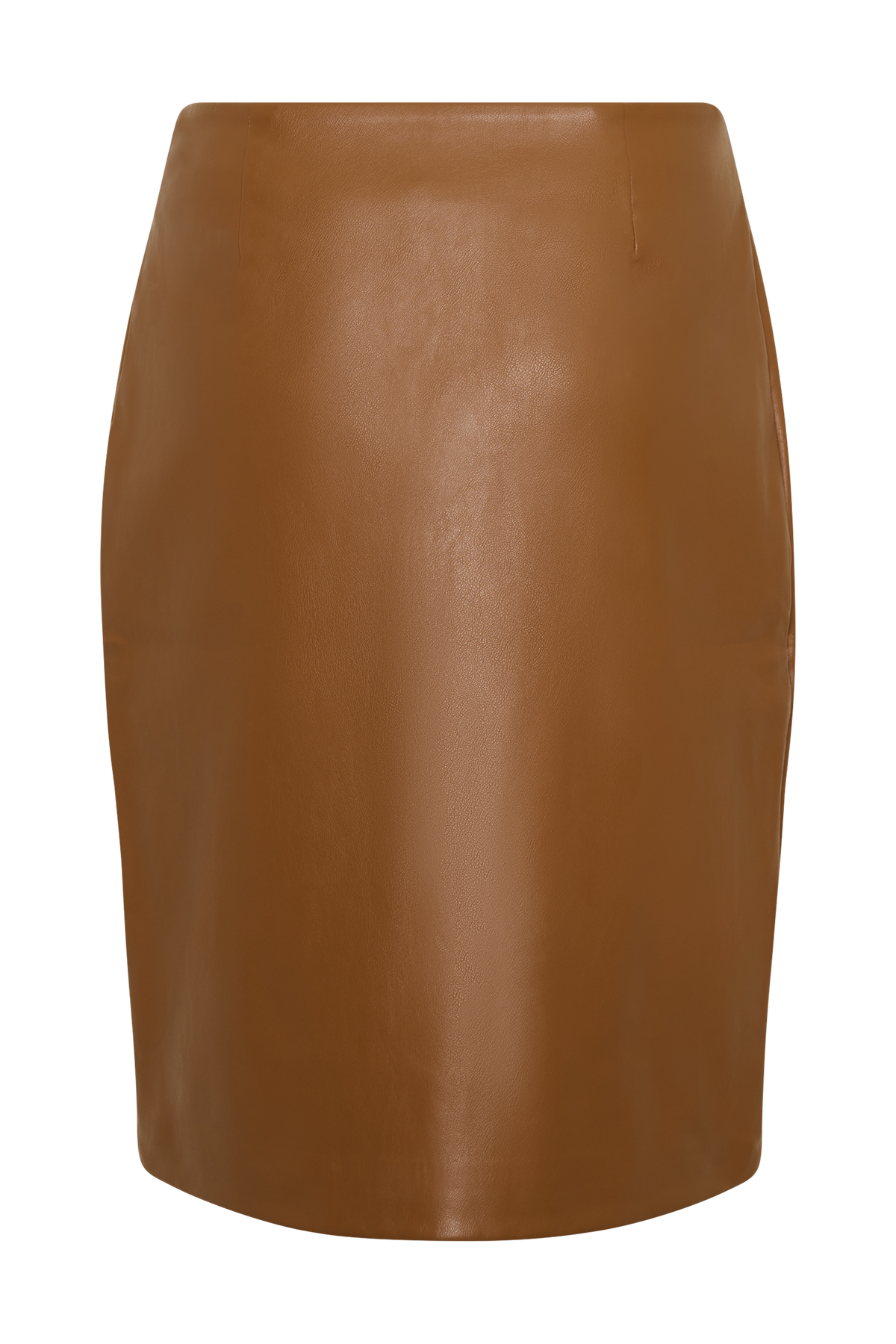 Alexis Faux Leather Midi Skirt - Cognac