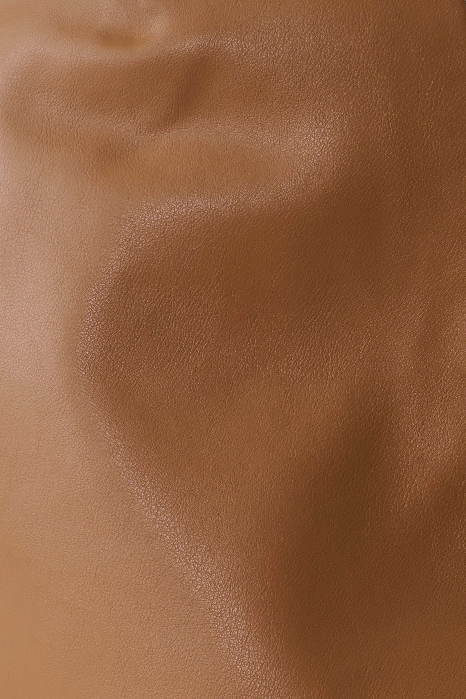 Alexis Faux Leather Midi Skirt - Cognac #6