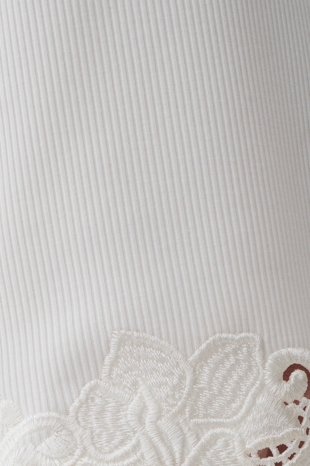 Jane Broiderie Ribbed Midi Skirt - White #6