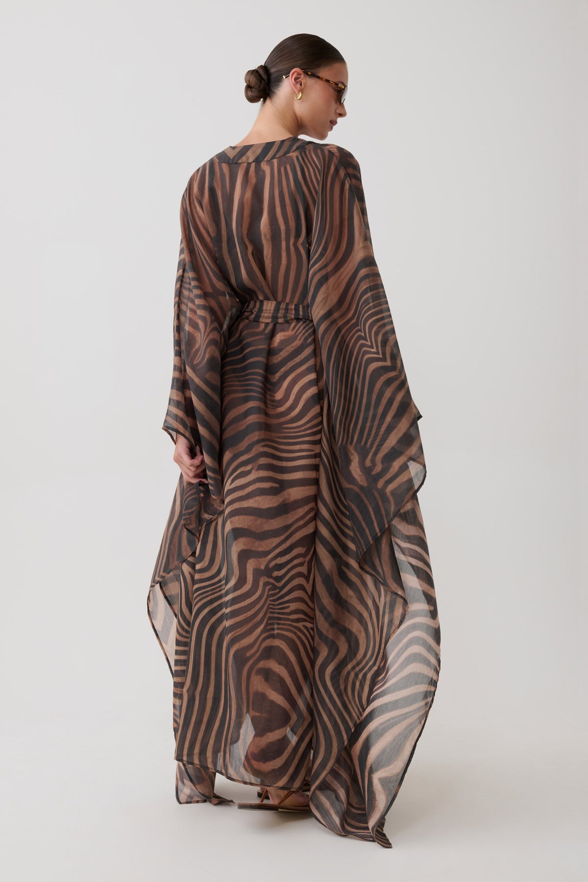 Neroli Sheer Maxi Kimono - Zebra Print