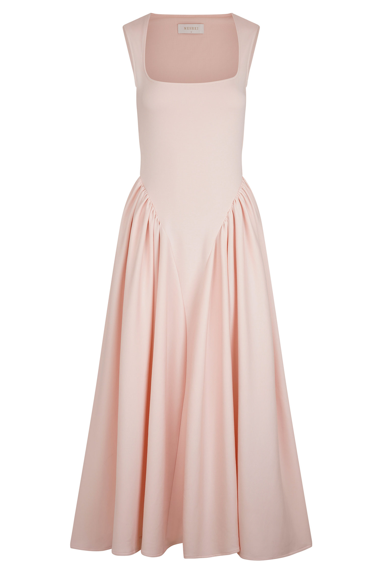 Sharon Scuba Jersey Midi Dress - Ballet Pink | MESHKI US Sharon Scuba Jersey Midi Dress - Ballet Pink | MESHKI US