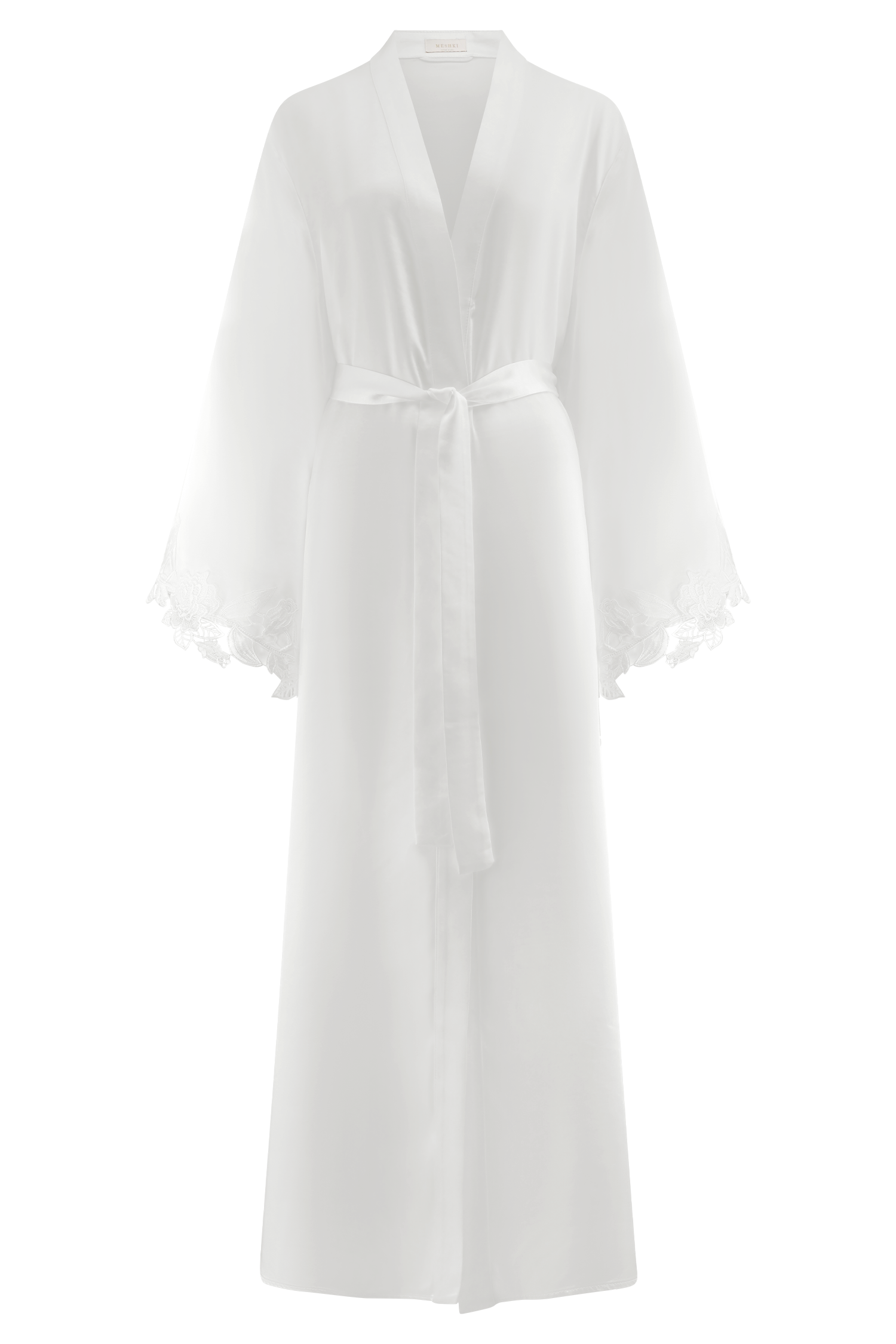 Sullivan Satin Bridal Robe With Lace - Ivory | Bridal Robes