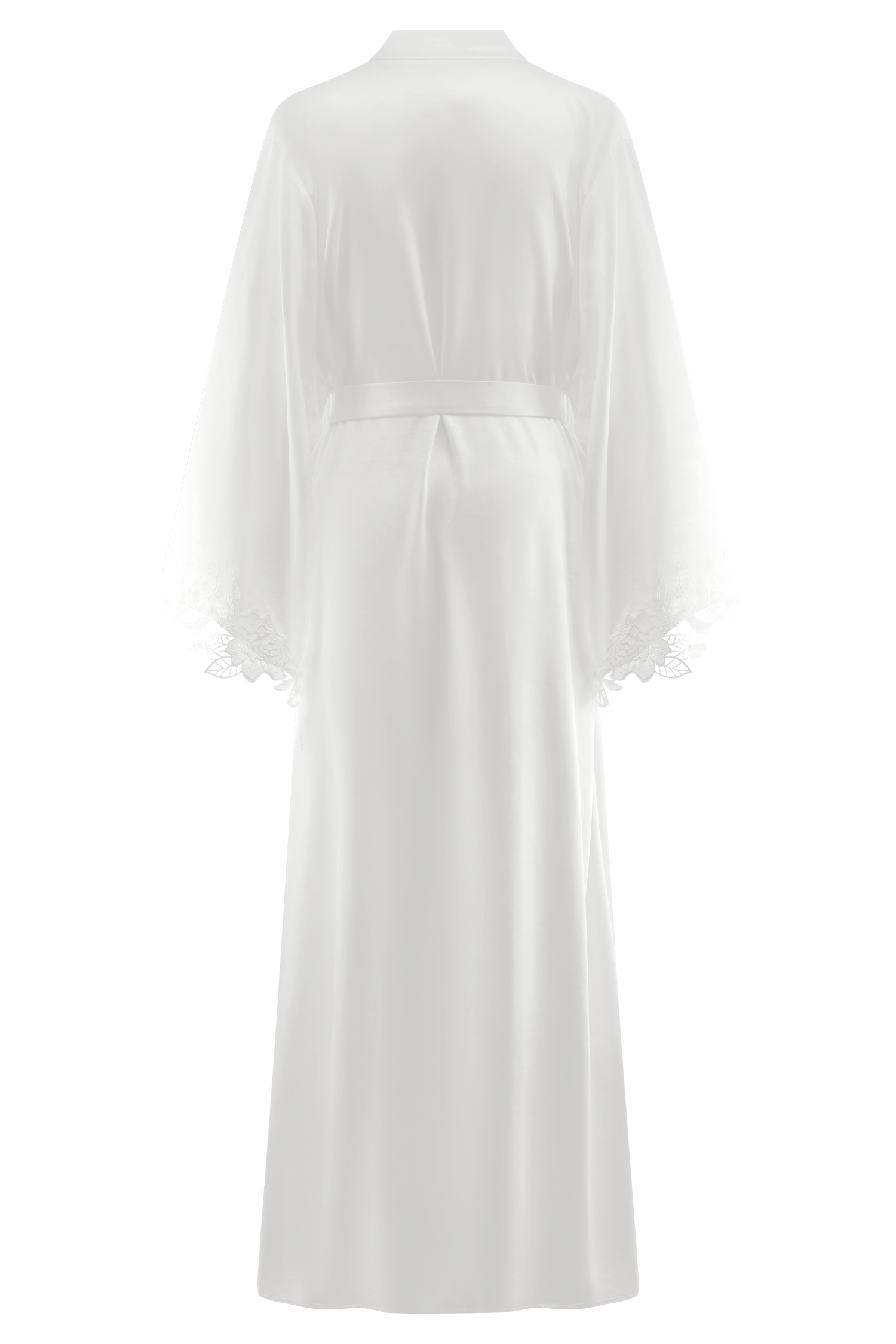 Sullivan Satin Bridal Robe With Lace - Ivory | MESHKI US Sullivan Satin Bridal Robe With Lace - Ivory | MESHKI US