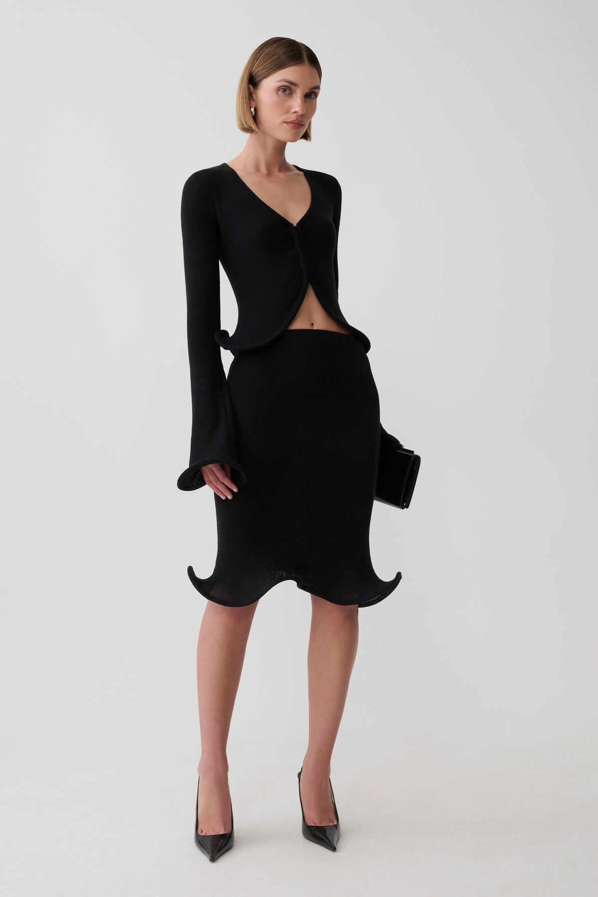Gigi Long Sleeve Knit Top - Black #3