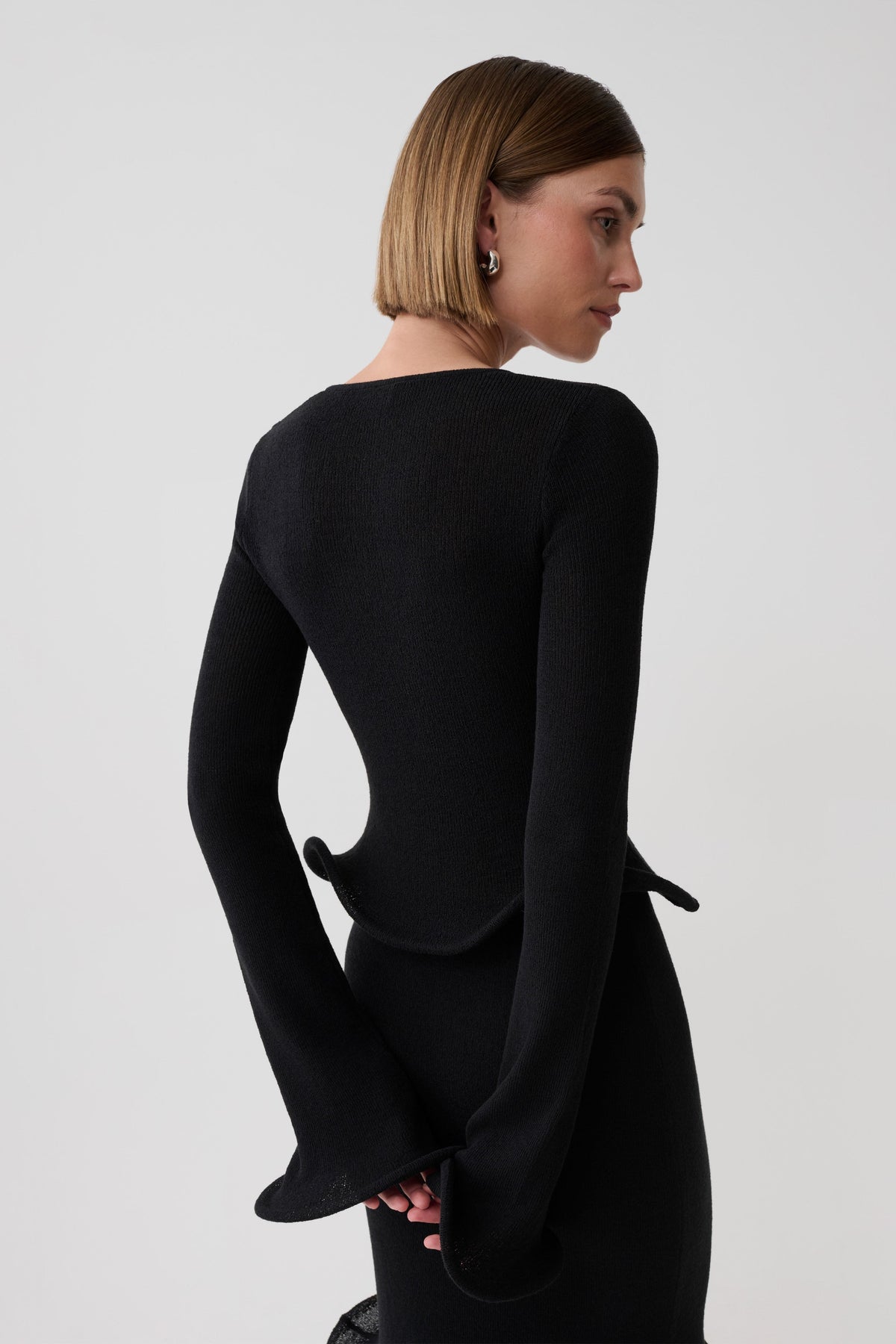 Gigi Long Sleeve Knit Top - Black #2
