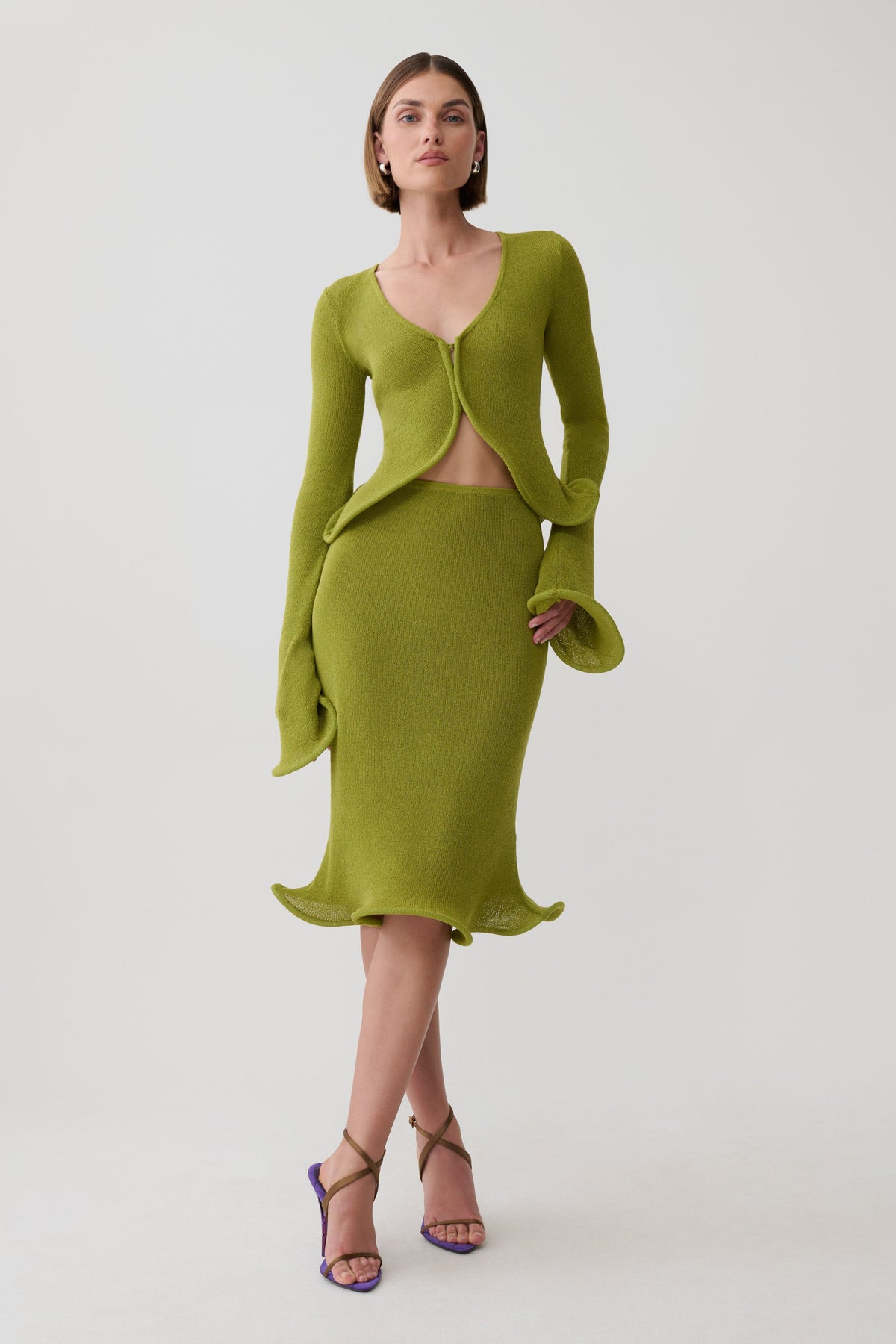 Gigi Long Sleeve Knit Top - Olive #6