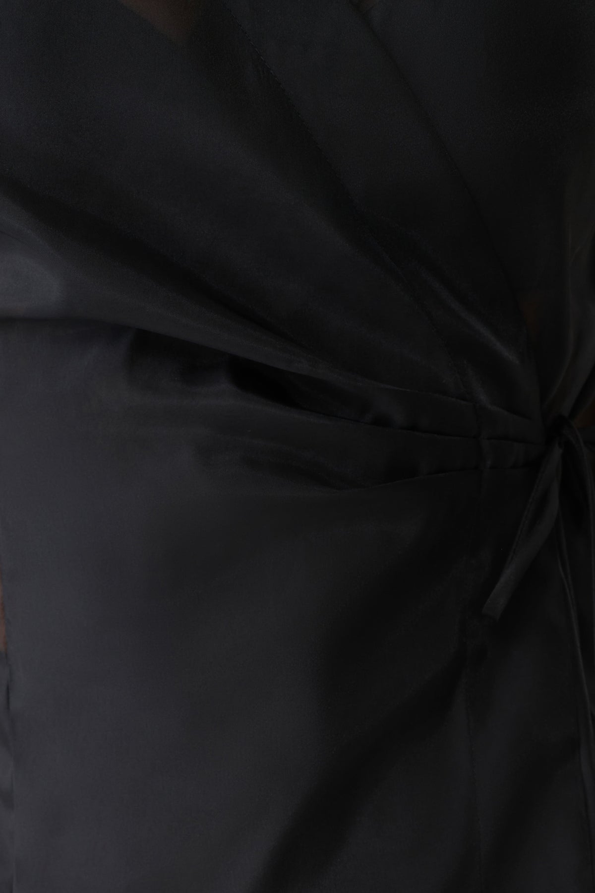Frankie Organza Cross Over Shirt - Black