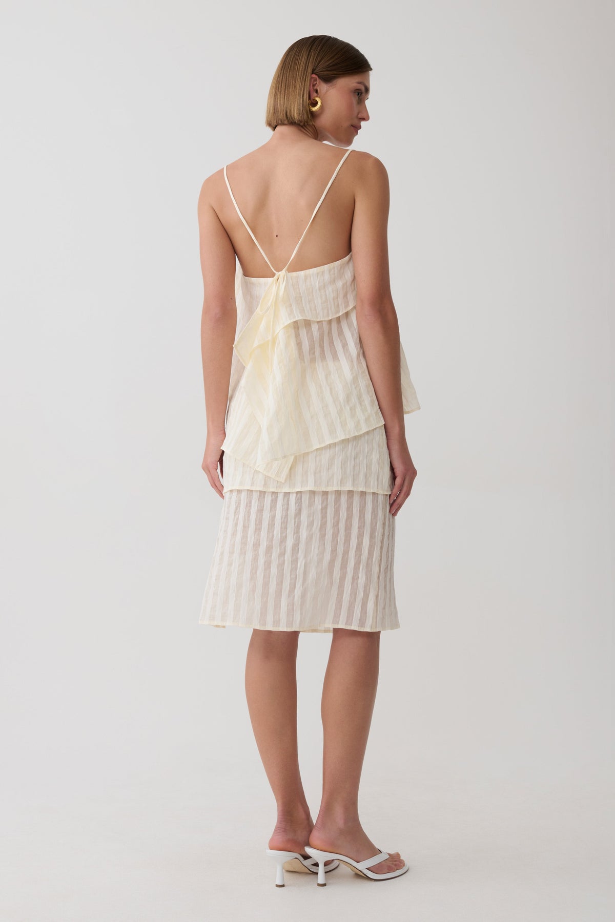 Adrina Striped Midi Skirt - Ivory #2
