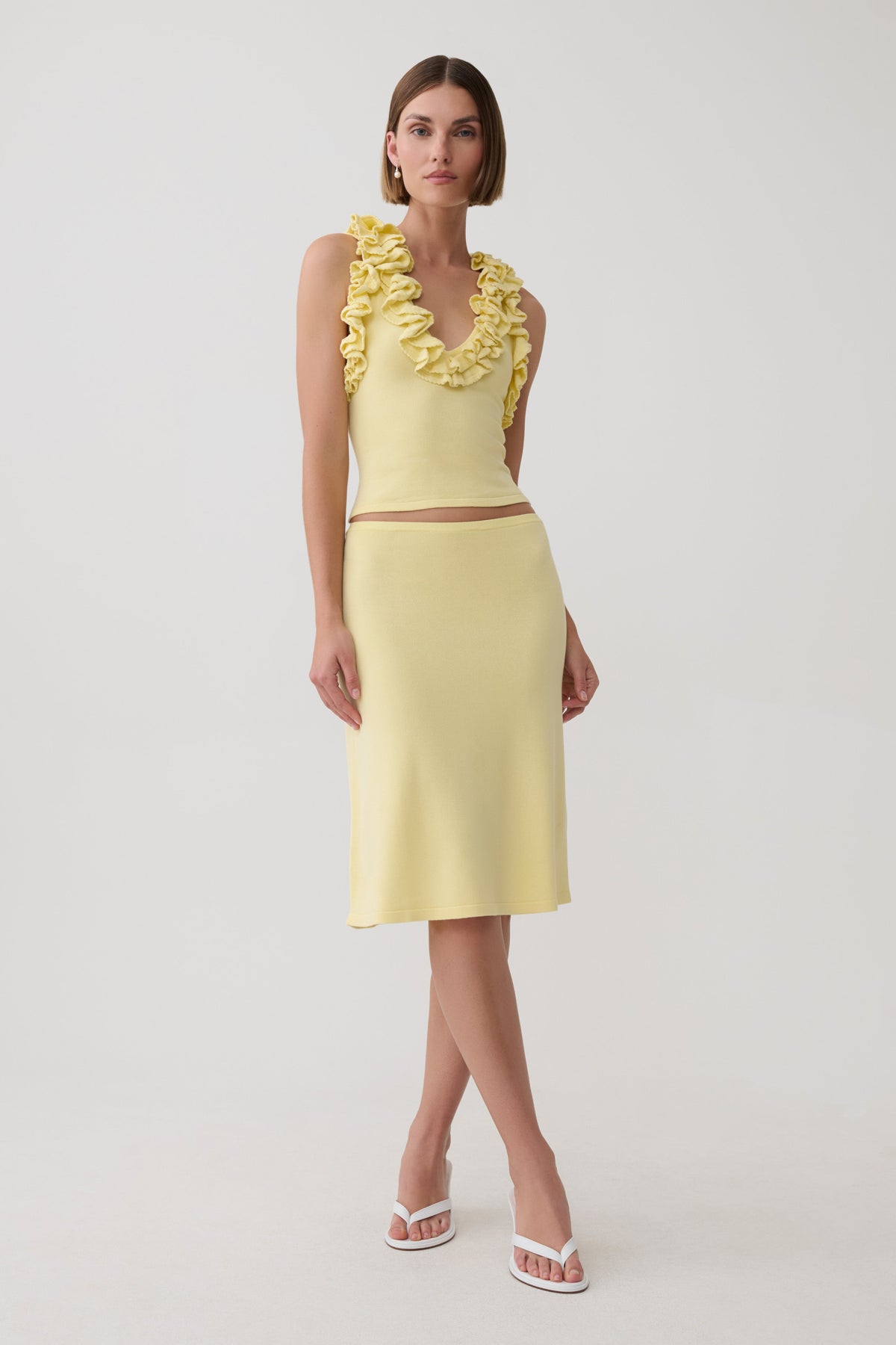 Tayler Ruffle Knit Top - Butter #4