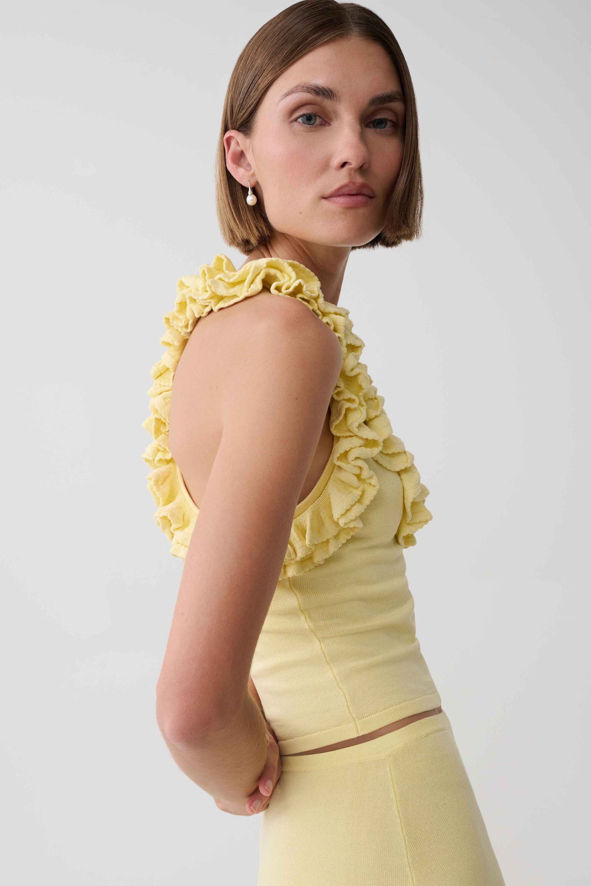 Tayler Ruffle Knit Top - Butter