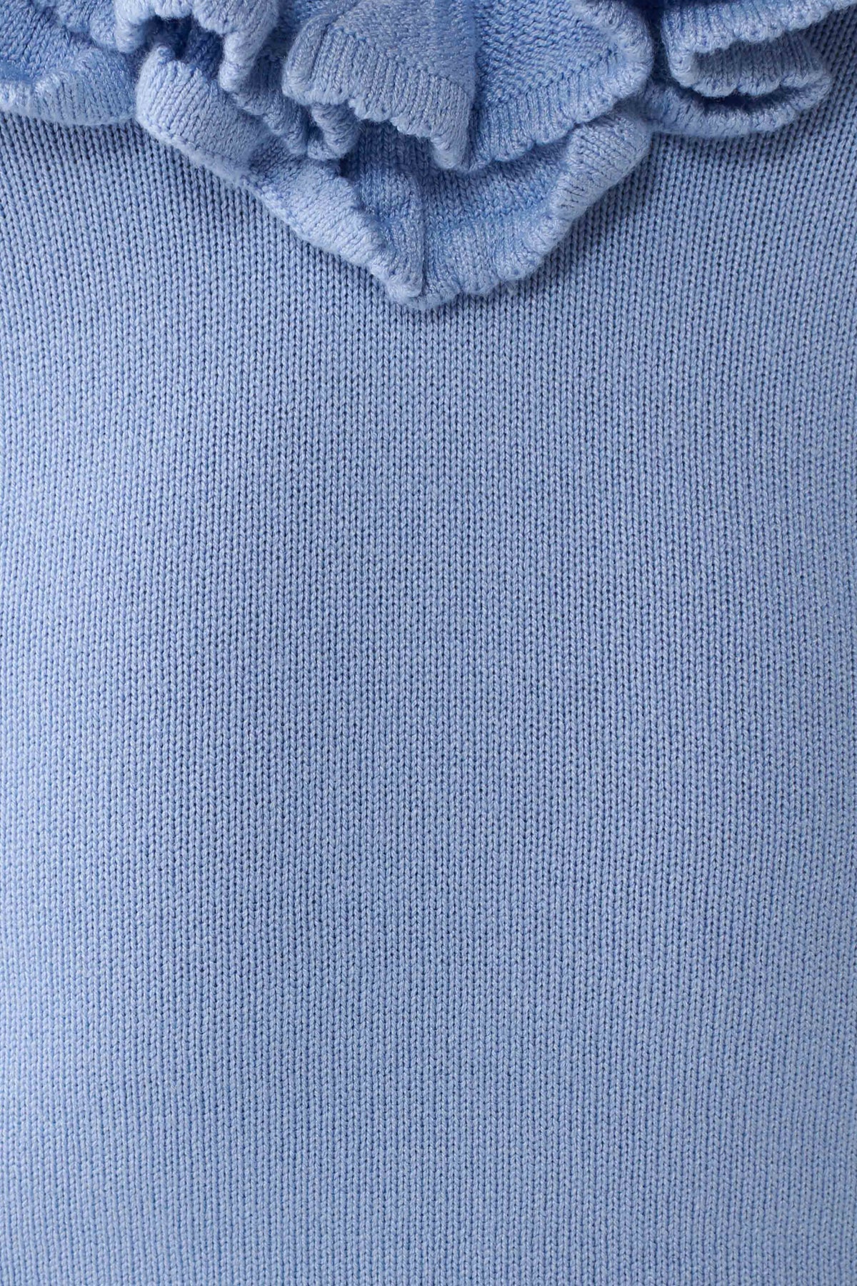 Tayler Ruffle Knit Top - Cornflower Blue