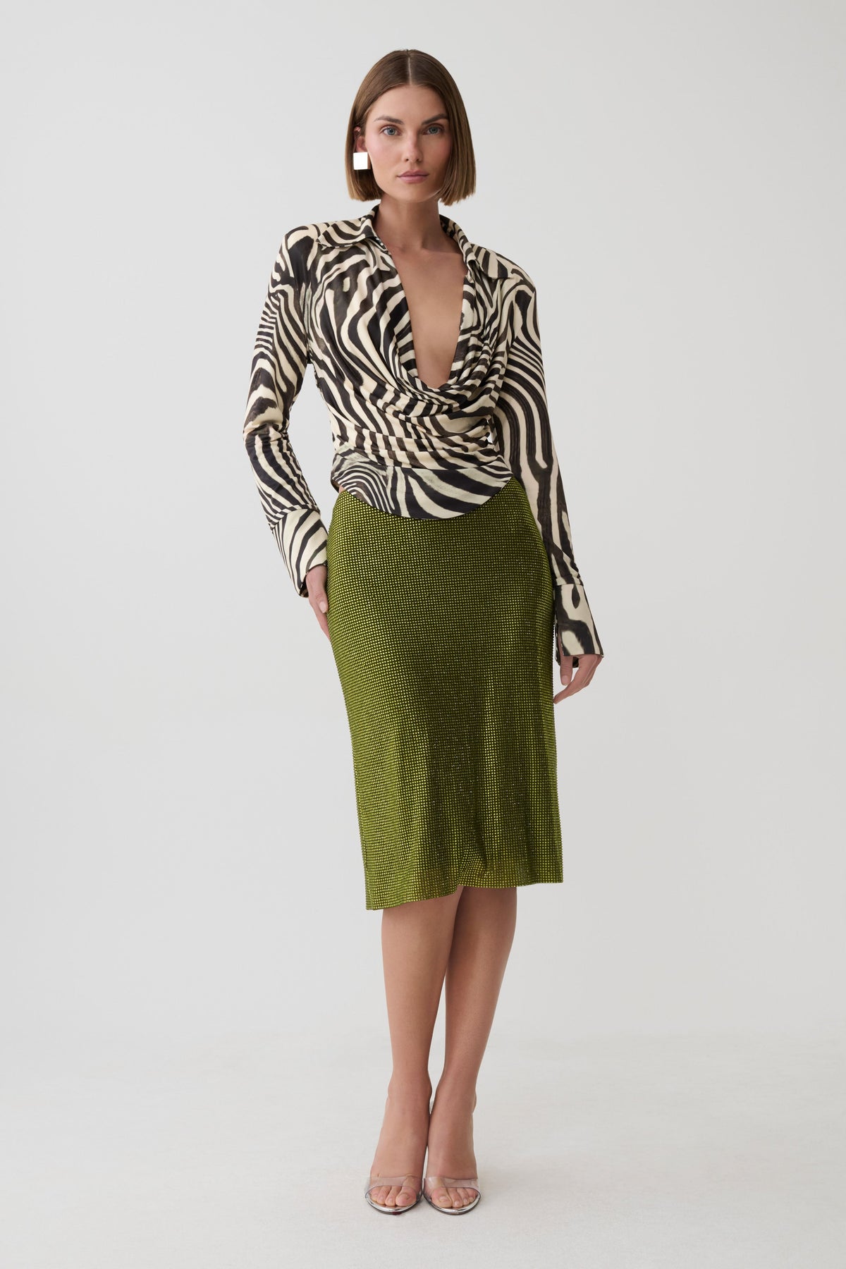 Elmira Long Sleeve Zebra Print Top - Zebra Print
