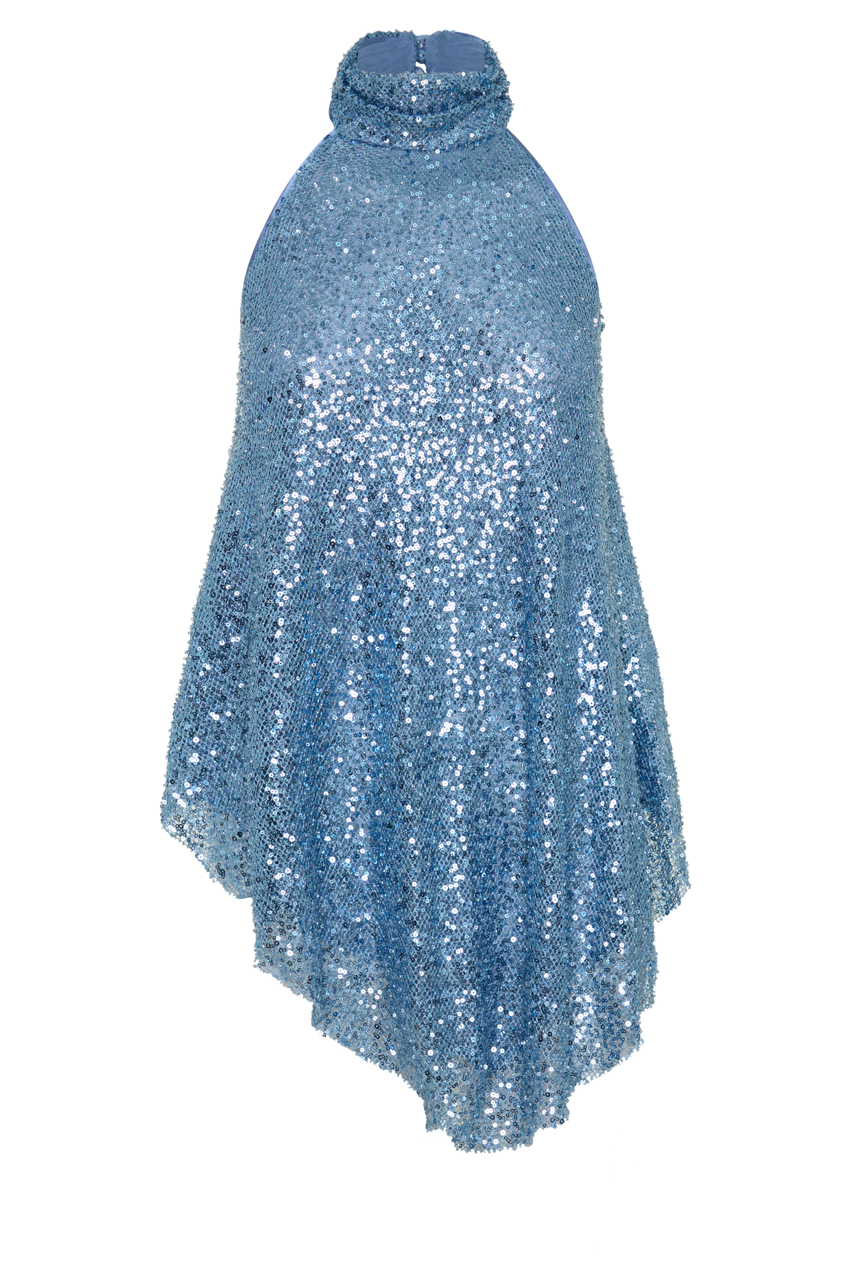 Ruby Beaded Sheer Longline Top - Blue #8