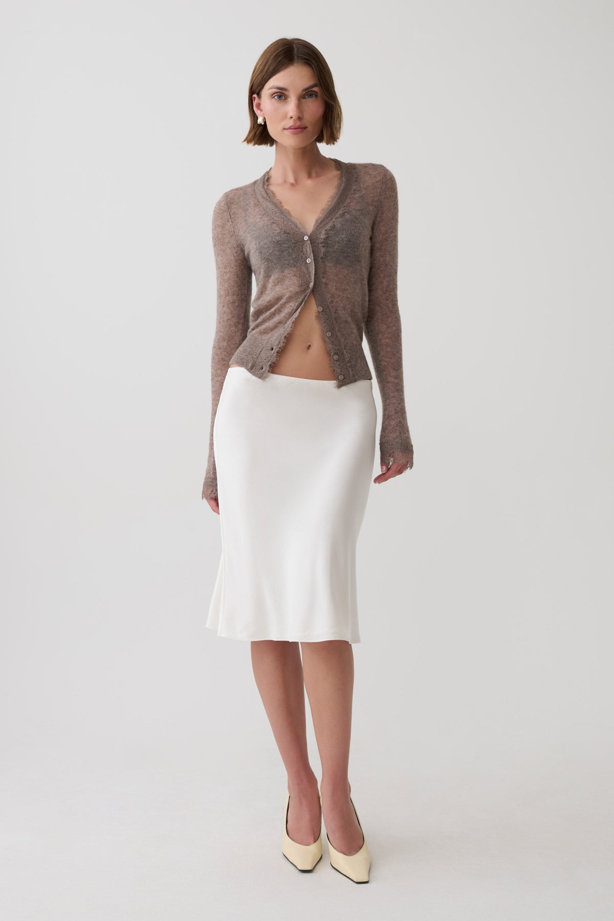 Amrita Lace Knit Cardigan - Oatmeal #5