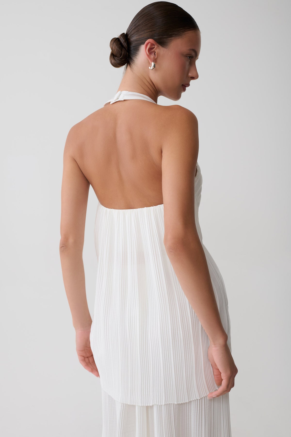 Jonah Halter Plisse Sleeveless Top - Ivory #2
