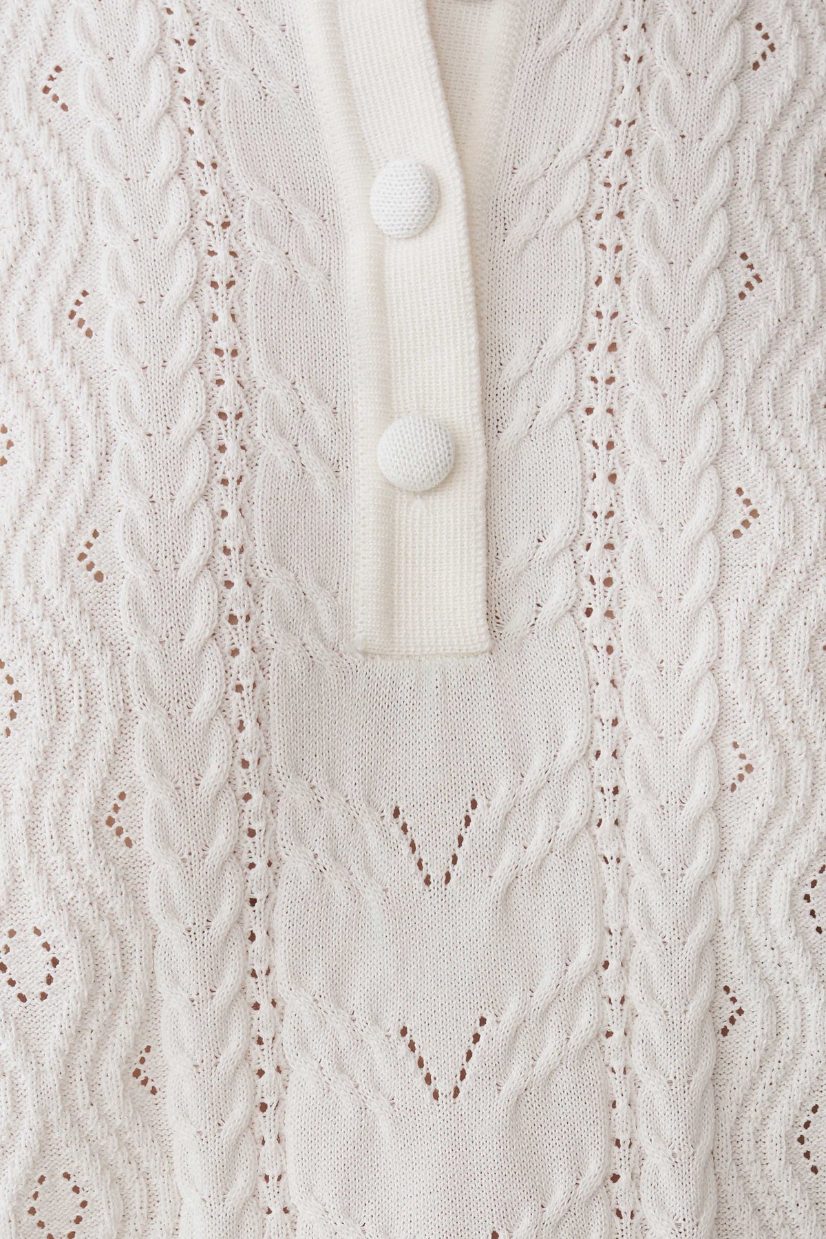 Jill Pointelle Knit Top - White #6