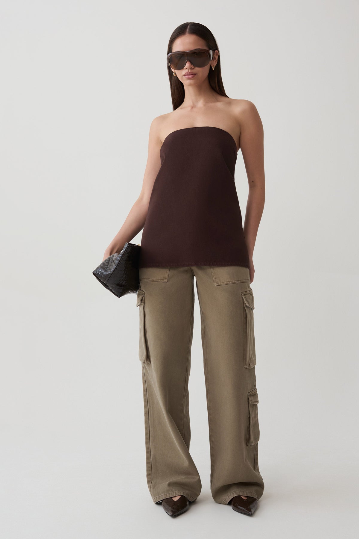 Anamarie Denim Strapless Top - Chocolate #5