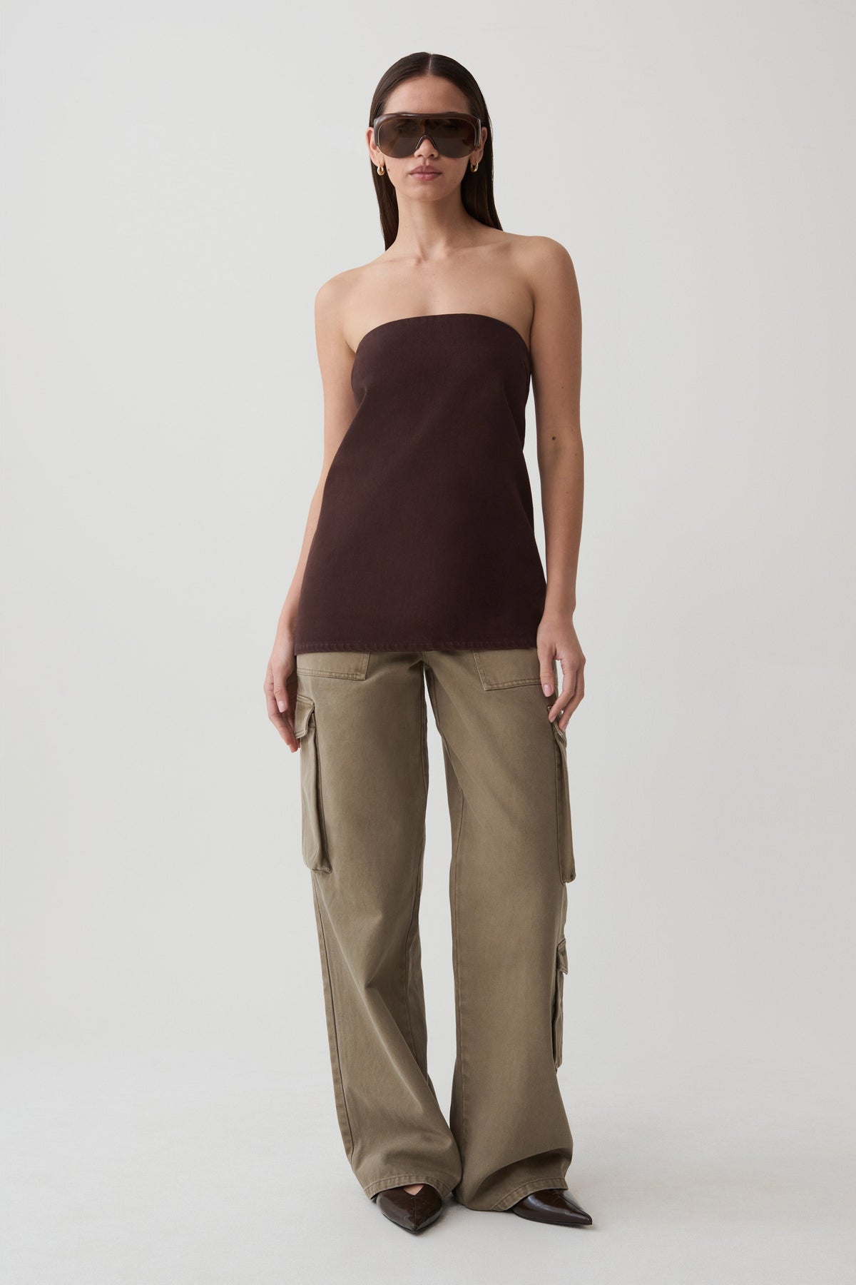 Anamarie Denim Strapless Top - Chocolate #4