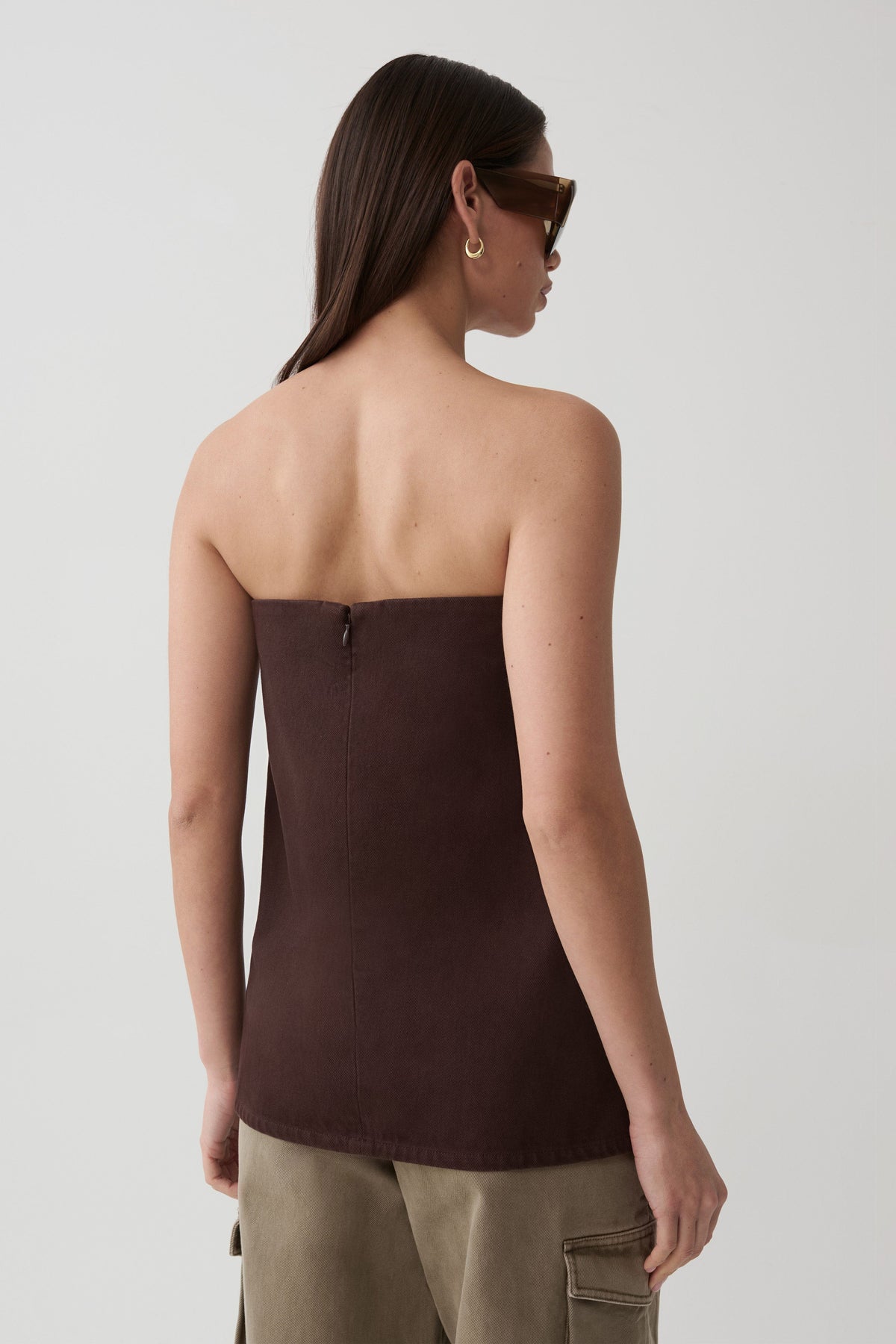 Anamarie Denim Strapless Top - Chocolate #2