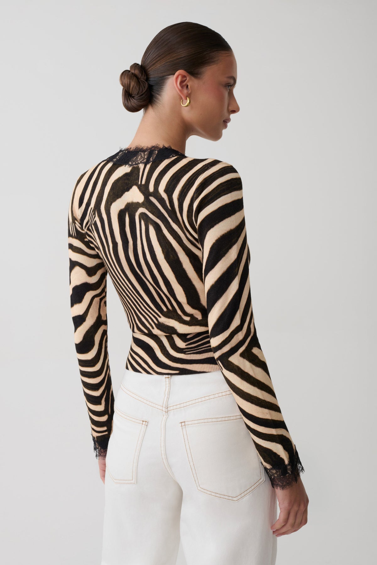 Amrita Lace Knit Cardigan - Zebra Print #2