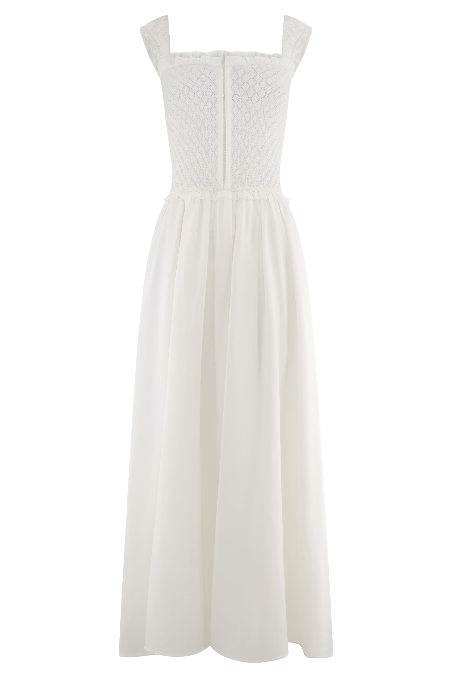 Tahlia Pointelle Knit Midi Dress - White | MESHKI US Tahlia Pointelle Knit Midi Dress - White | MESHKI US