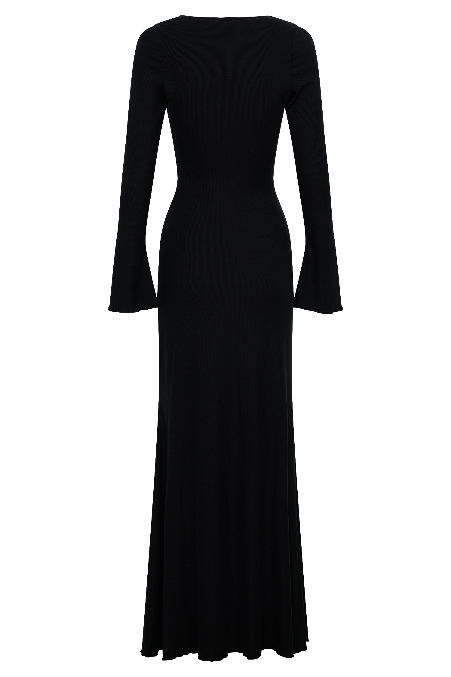 Tanya Buttoned Long Sleeve Maxi Dress / Black | MESHKI