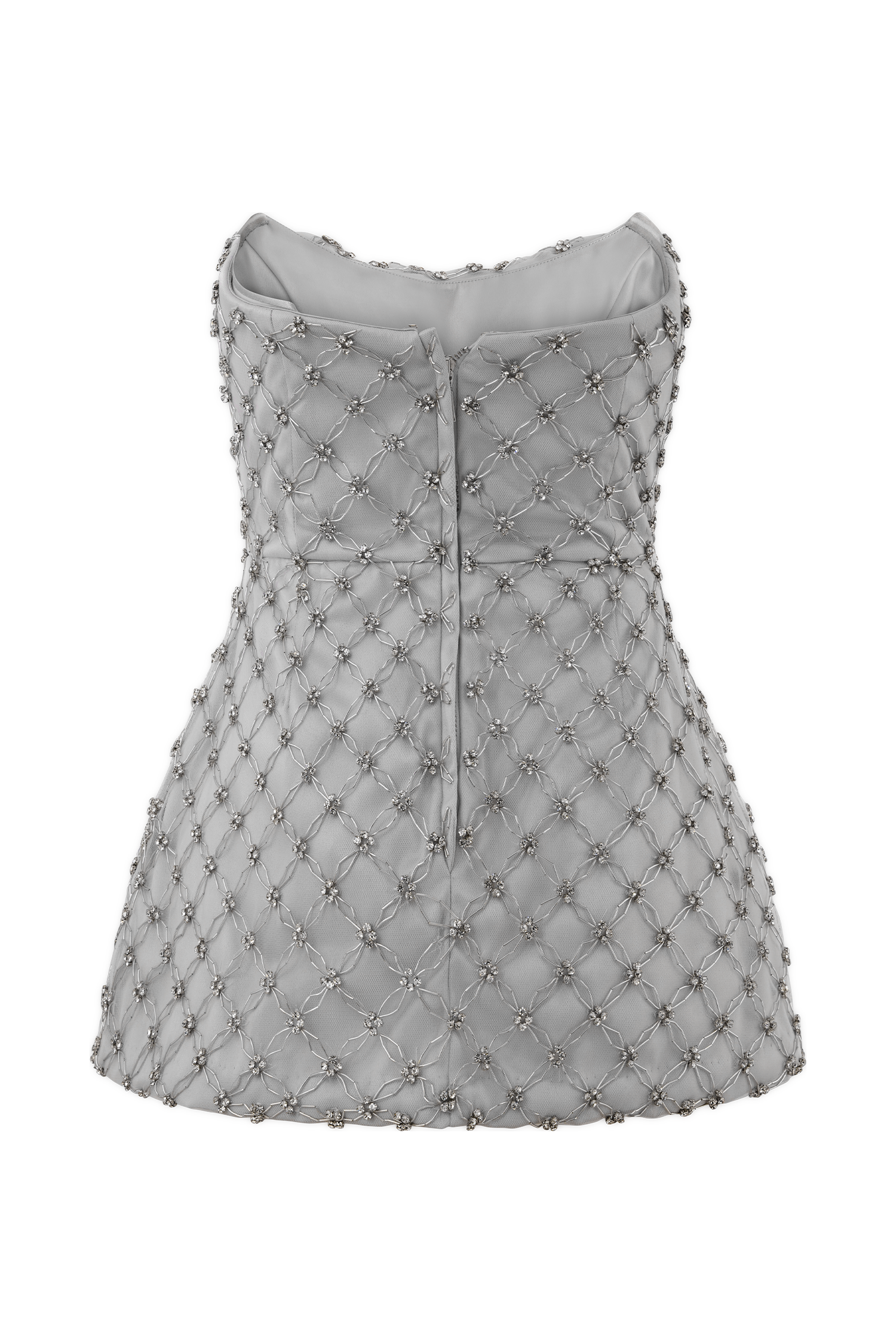 Zuri Hand Beaded Embellished Peplum Corset - Silver | MESHKI US Zuri Hand Beaded Embellished Peplum Corset - Silver | MESHKI US