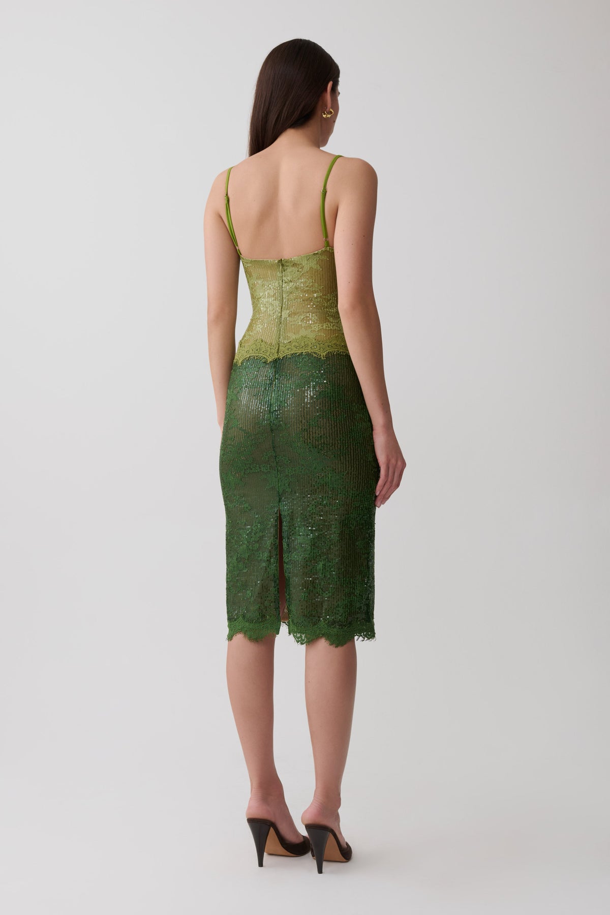 Jaimee Lace Midi Dress - Tonal Green #2