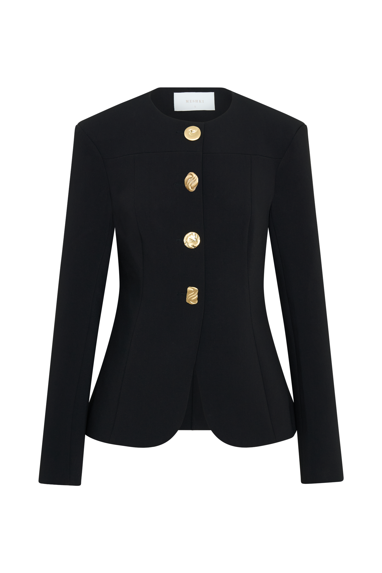 Asia Mixed Button Blazer - Black #10