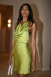 Lorena Halter Mini Dress - Parakeet Green