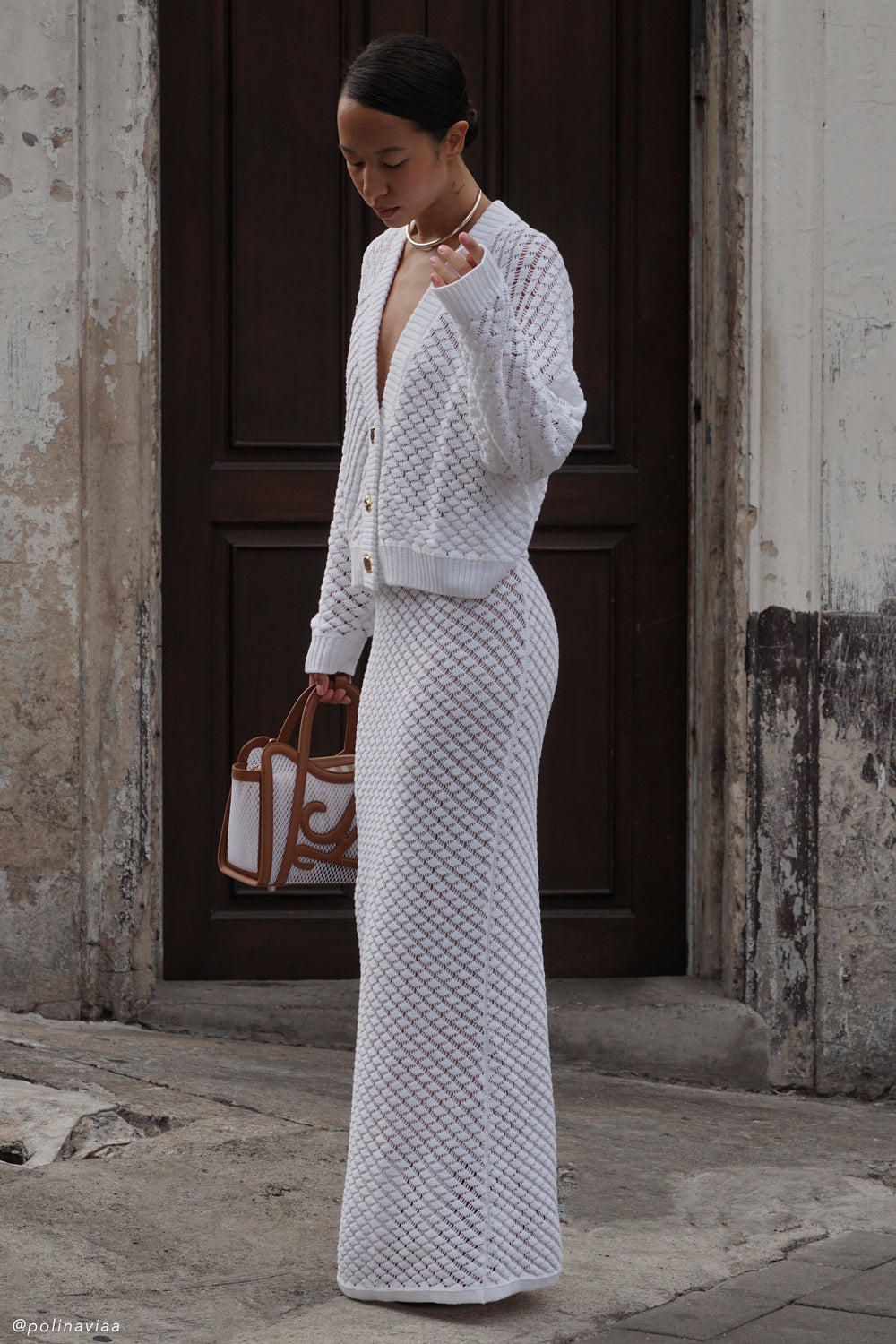 Guiliana Knit Maxi Skirt - Ivory