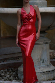 Eliza Rose Sequin Maxi Dress - Red