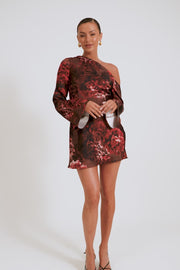 Nikita Long Sleeve Mini Dress - Peony Print