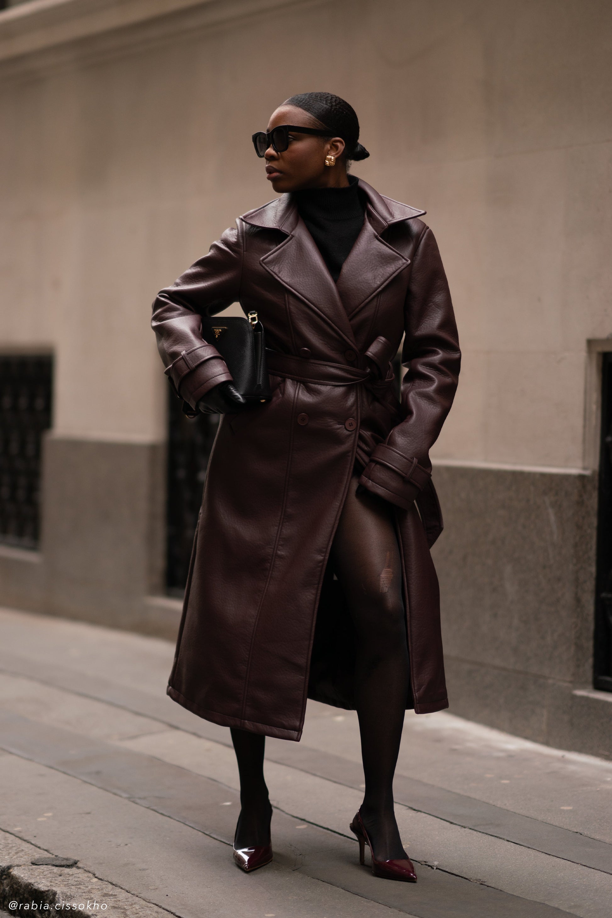 Tarah Faux Leather Trench Coat - Cacao Brown | MESHKI US Tarah Faux Leather Trench Coat - Cacao Brown | MESHKI US
