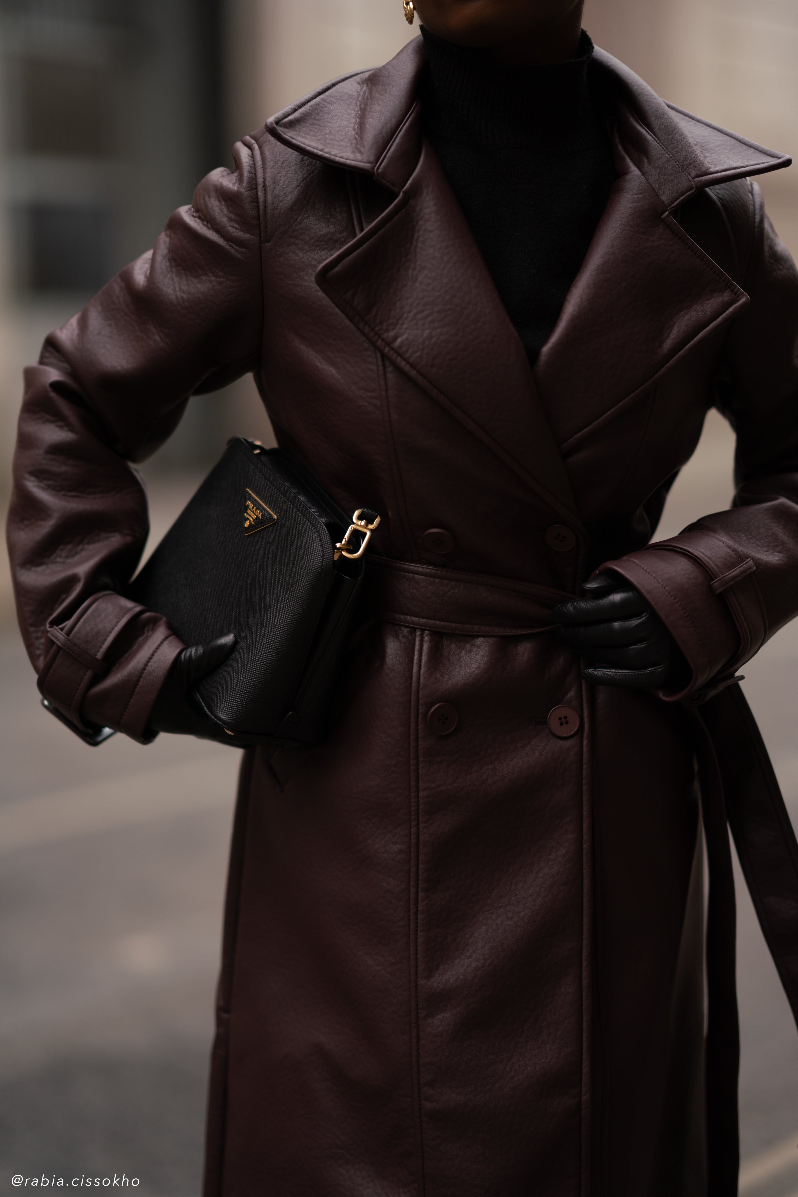 Tarah Faux Leather Trench Coat - Cacao Brown | MESHKI US