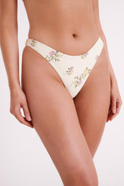 Sommer Embroidered Cheeky Bottoms - Ivory Flower Print