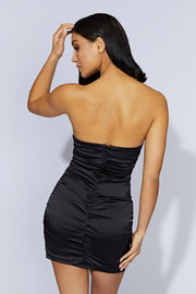 Corinne Ruched Mini Dress - Black