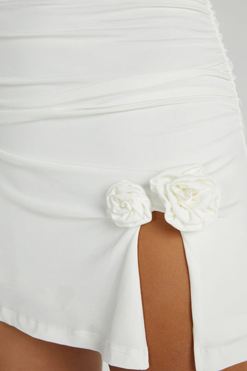 Adeline Rose Halter Mini Dress - White