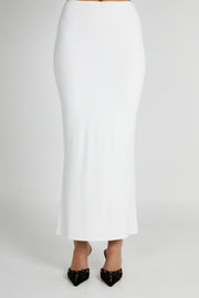 Olympia Recycled Nylon Fishtail Maxi Skirt - White